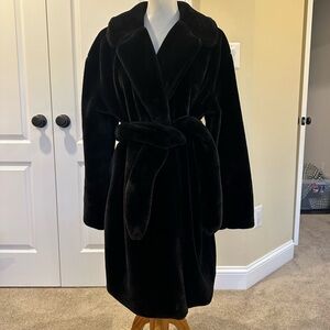Black Faux Fur Coat